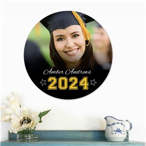 Personalized Graduation Photo Round Wall Sign U935979