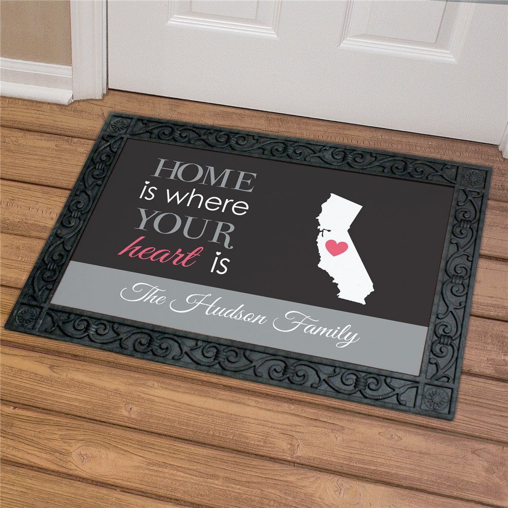 Personalized Where Your Heart Is Doormat | Personalized Housewarming Gifts