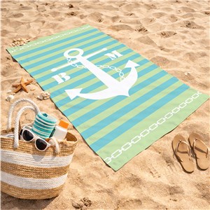 Personalized Anchor Beach Towel | Nautical Beach Towel