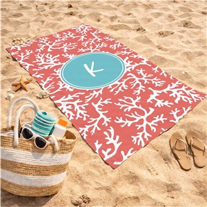 Coral Personalized Beach Throw U945433