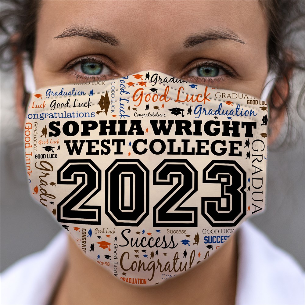 Personalized Grad Word Art Face Mask