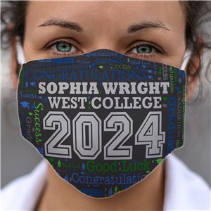 Personalized Grad Word Art Face Mask