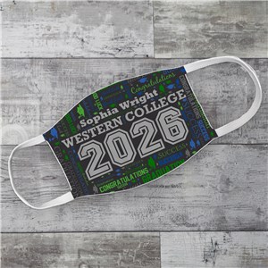 Personalized Grad Word Art Face Mask