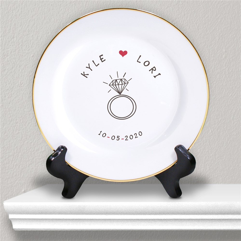 Engagement Personalized Keepsake Plate GiftsForYouNow