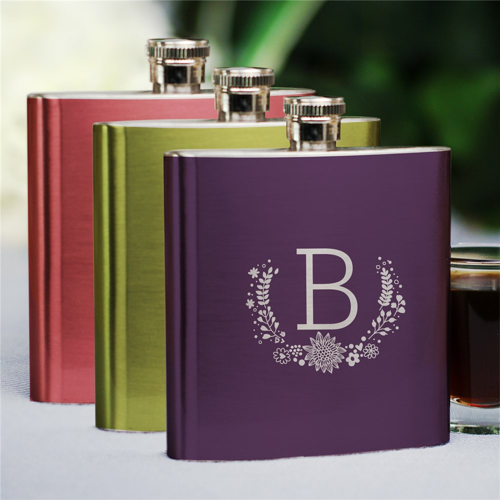 Monogram Flask | Personalized Bridesmaid Gift