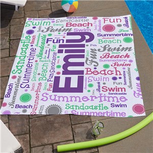 Personalized Name and Word Art Large Beach Towel U9529157