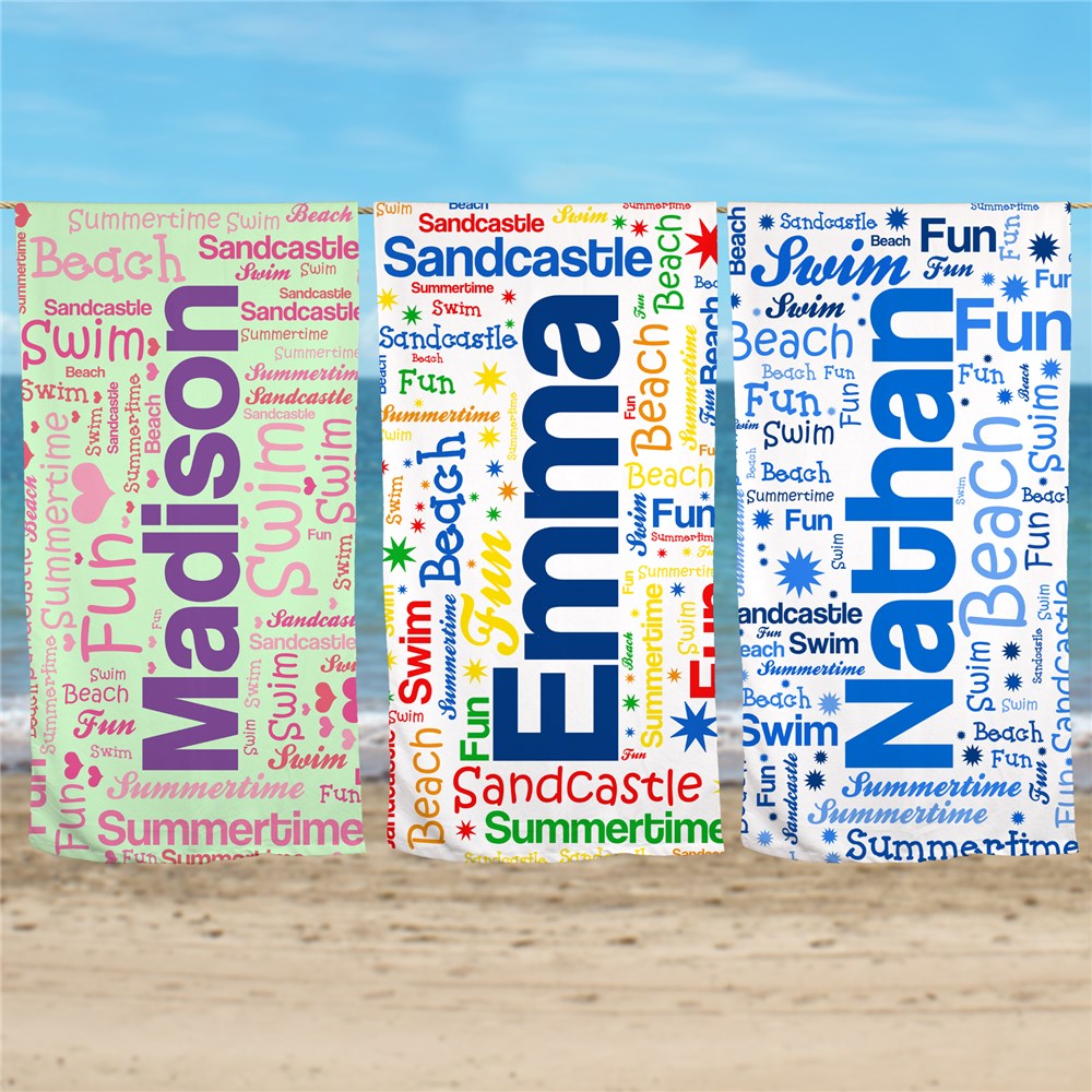 Word-Art Beach Towel | Personalized Word Art