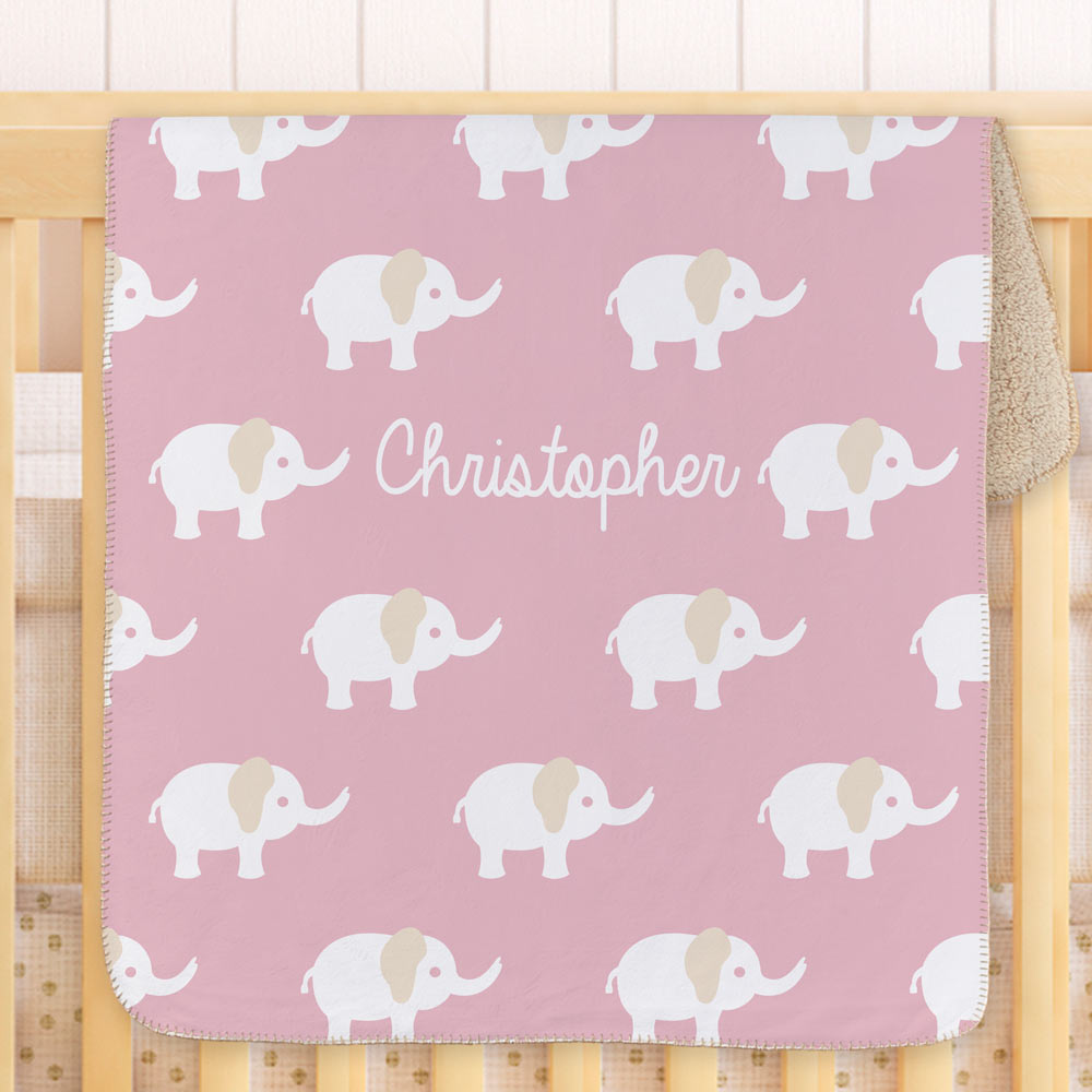 Personalized Baby Elephant Blanket | GiftsForYouNow