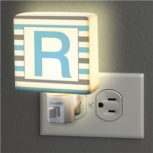 Personalized Striped Initial Night Light | Personalized Baby Gifts
