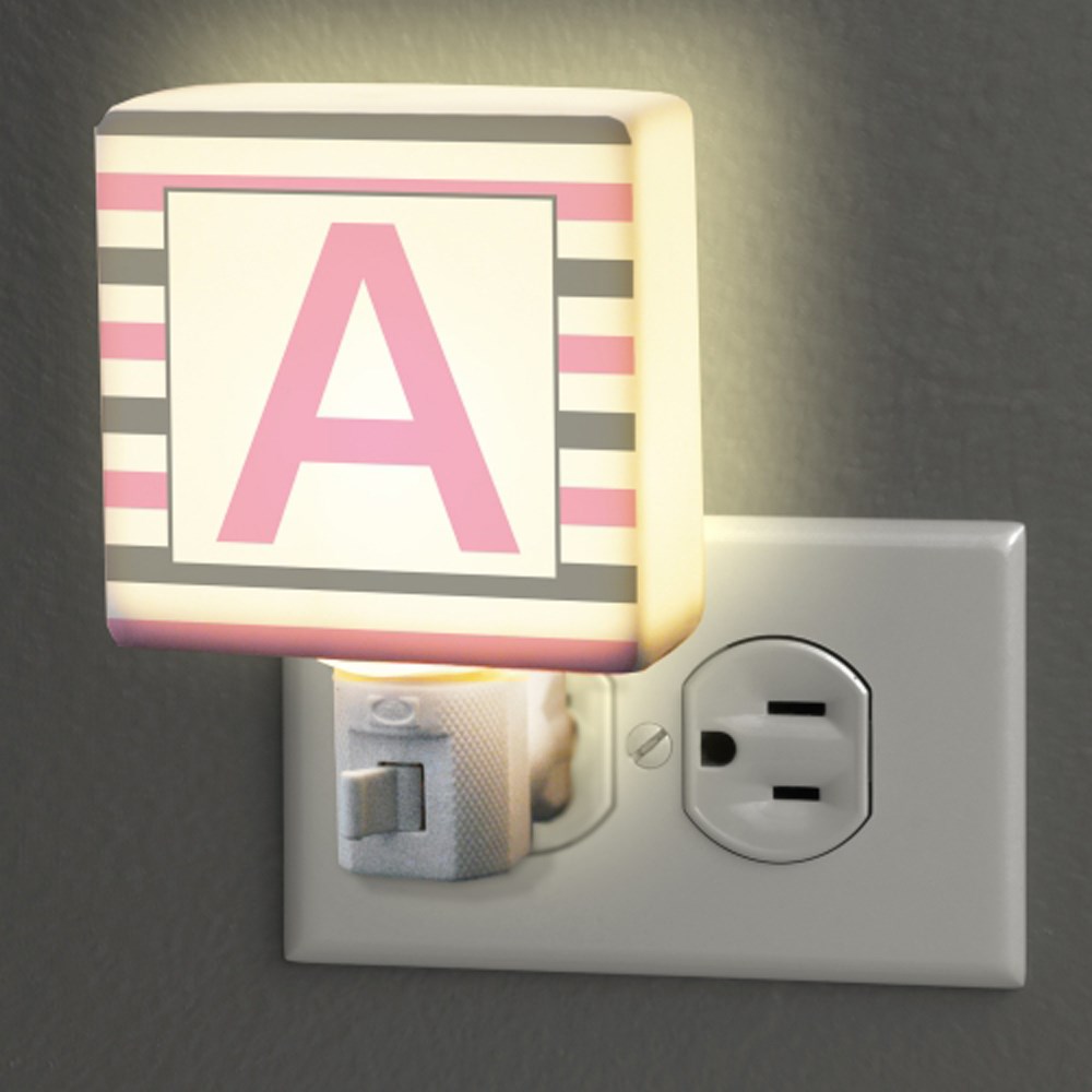 Personalized Striped Initial Night Light | Personalized Baby Gifts