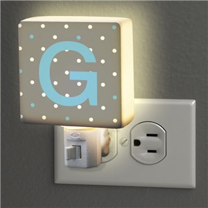 Personalized Polka Dot Initial Night Light | Personalized Baby Gifts