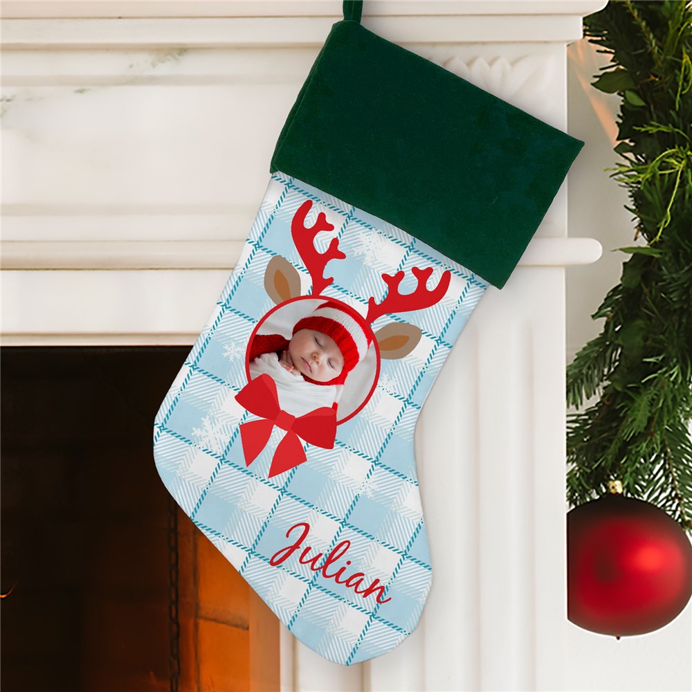 Reindeer Portrait Personalized Stocking | Unique Christmas Stockings