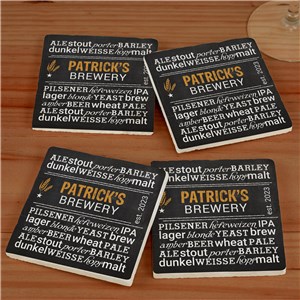 Personalized My Brewery Marble Coasters | Personalized Barware Gifts