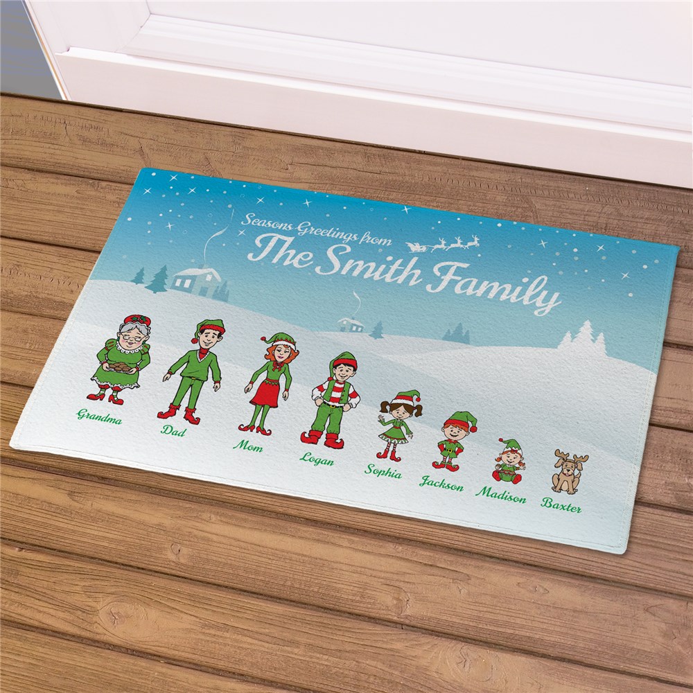 Personalized Holiday Character Doormat | Personalized Christmas Doormats