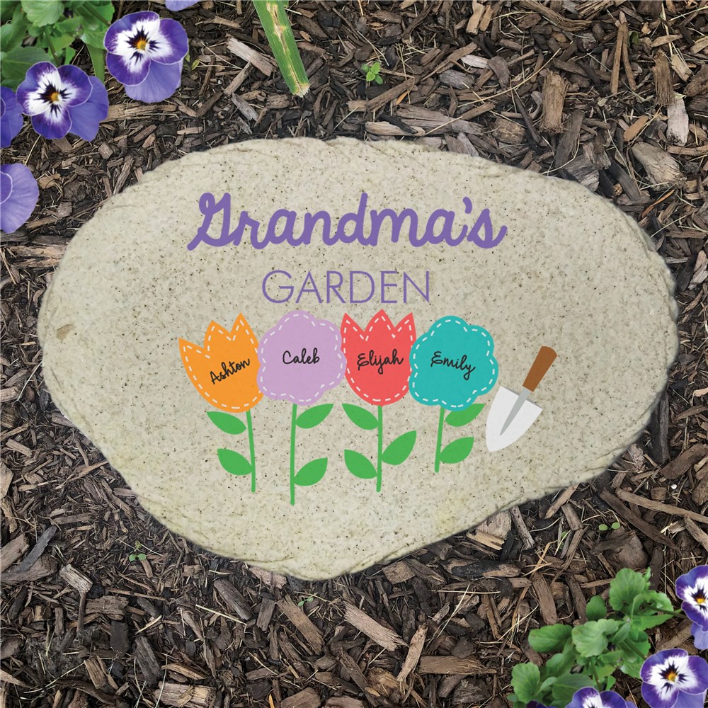 Personalized Grandma's Garden Flat Garden Stone