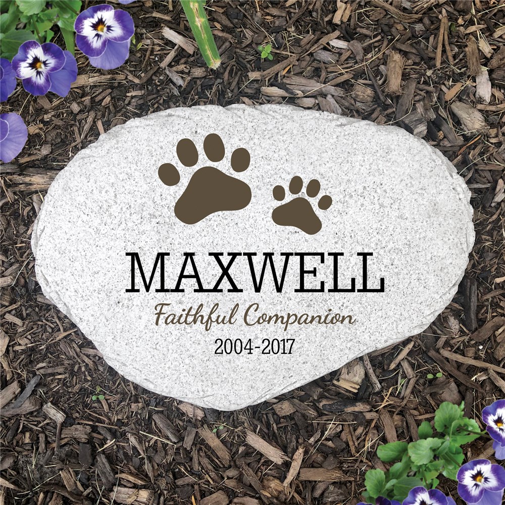 Personalized Pet Memorial Flat Garden Stone GiftsForYouNow