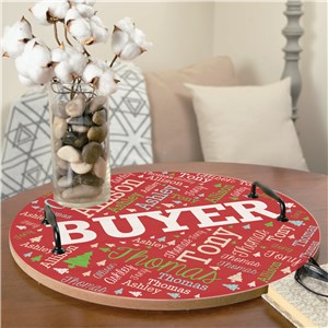 Personalized Holiday Word Art Round Tray UV1207130