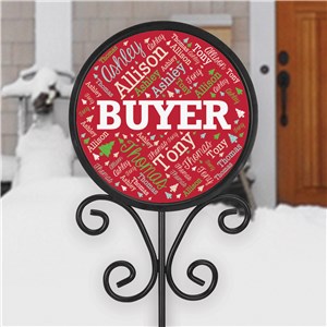 Personalized Holiday Word Art Round Magnetic Sign Set UV120715