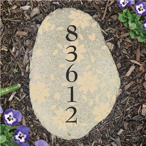Personalized Rustic Address Vertical Flat Garden Stone