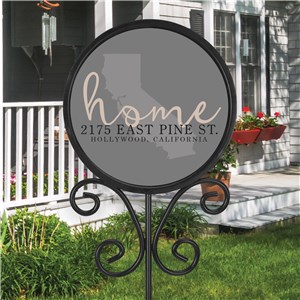 Personalized State Home Round Magnetic Sign Set  UV131825