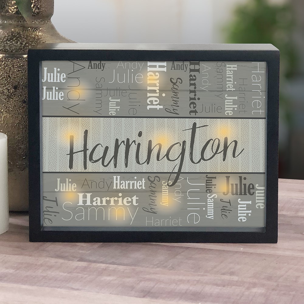 Family Name Gifts | Lighted Shadow Box