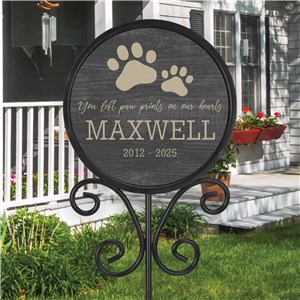 Personalized You Left Pawprints On Our Hearts Round Magnetic Sign Set  UV132185