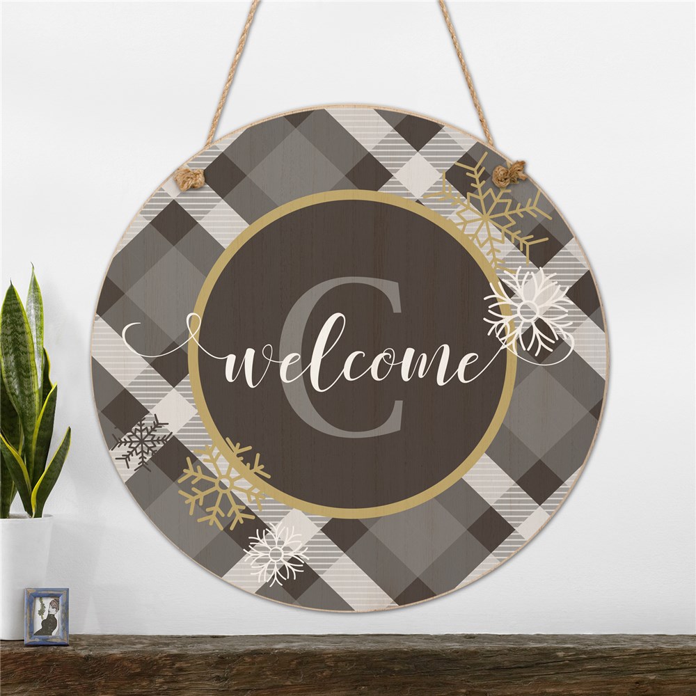 Personalized Dashing Through the Snow Hanging Wall Sign 