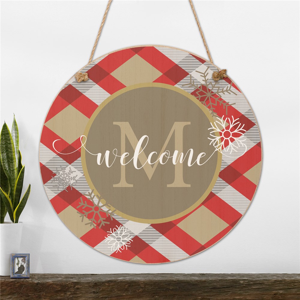 Personalized Dashing Through the Snow Hanging Wall Sign 