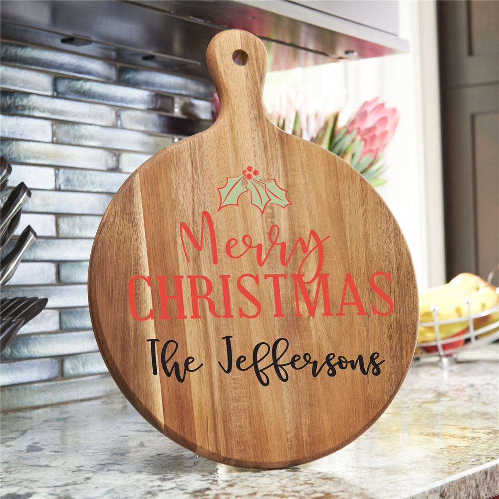 Merry Christmas Paddle Board | Personalized Merry Christmas Acacia Paddle