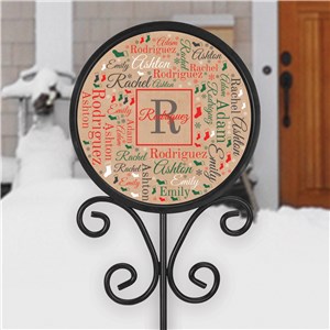 Personalized Initial And Family Name Word-Art Round Magnetic Sign Set UV138495