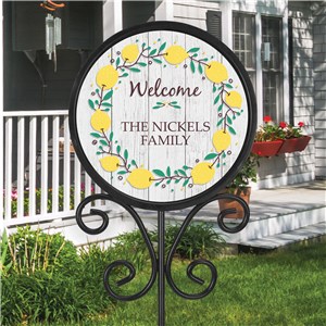 Personalized Lemon Welcome Wreath Round Magnetic Sign Set UV142905