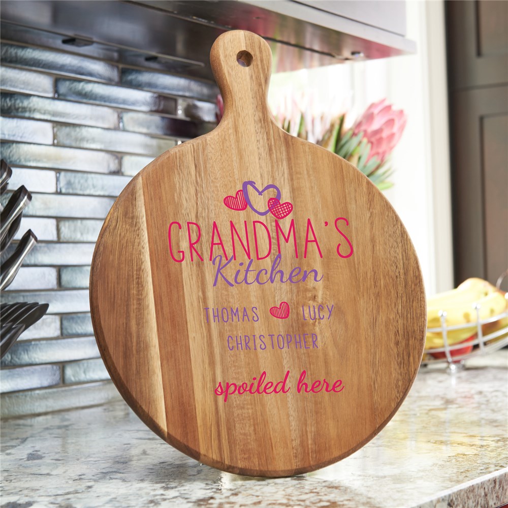 Personalized Grandma's Kitchen Spoiled Here Acacia Paddle
