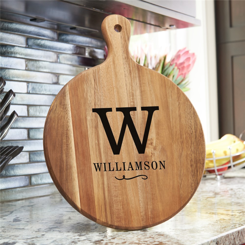 Personalized Acacia Paddle | Kitchen Decor With Initial