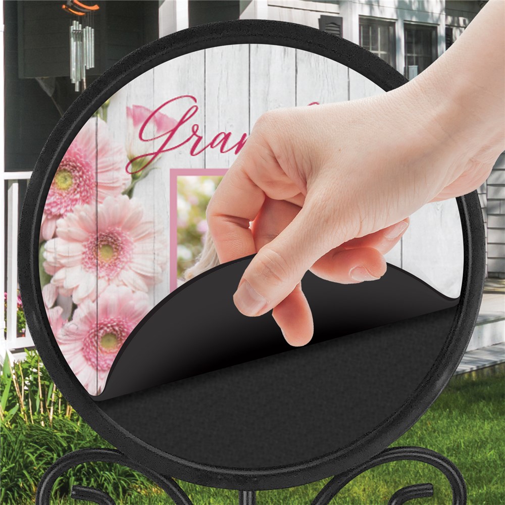Personalized Memorial Flowers Round Magnetic Sign Set  UV149355