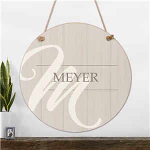 Personalized Family Name And Initial Hanging Wall Sign UV1520533