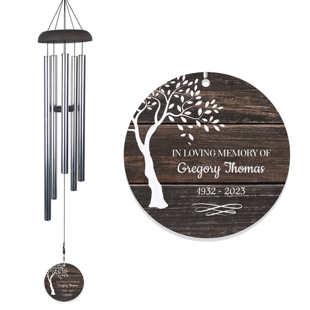 Personalized In Loving Memory Wind Chime with Tree Design