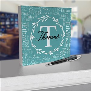 6 x 6 Personalized Sign | Family Name Wreath Sign