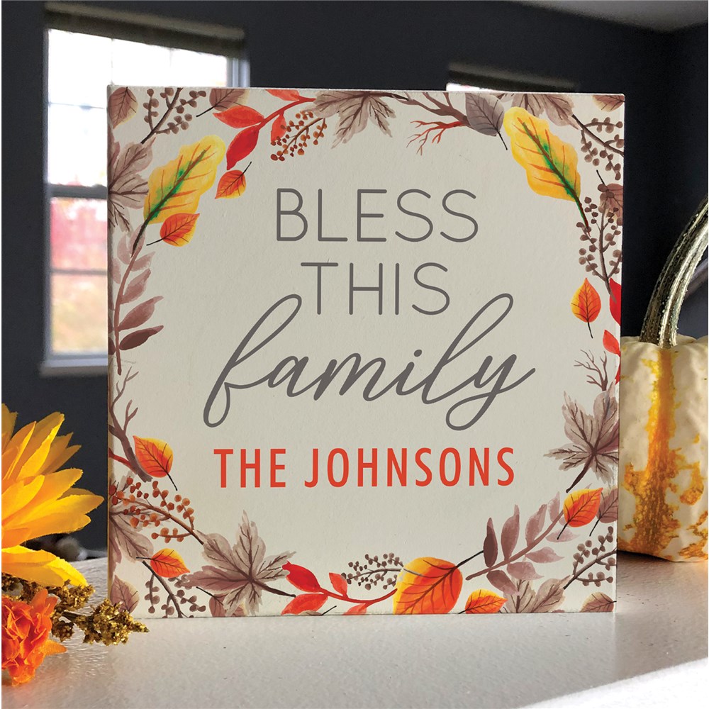 Personalized Fall Leaves 6x6 Table Top Sign GiftsForYouNow