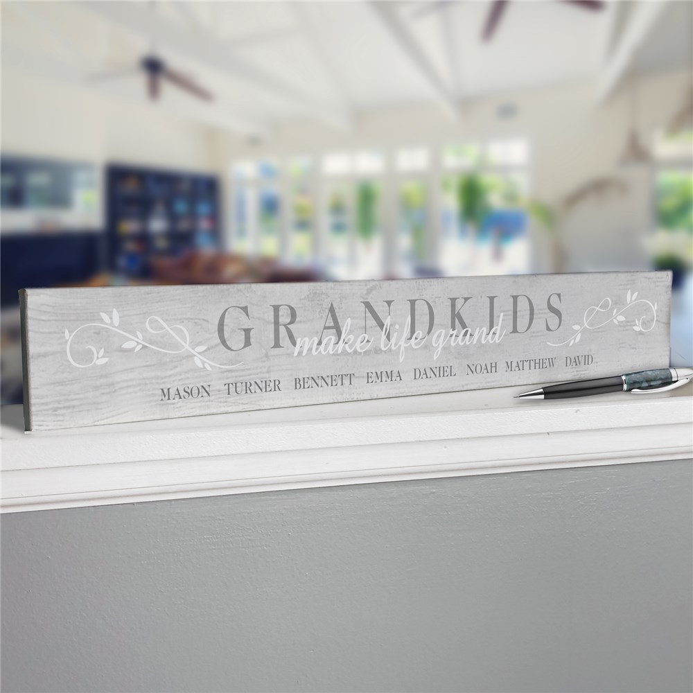 Personalized Decor for Grandparents | Grandkids Make Life Grand Sign