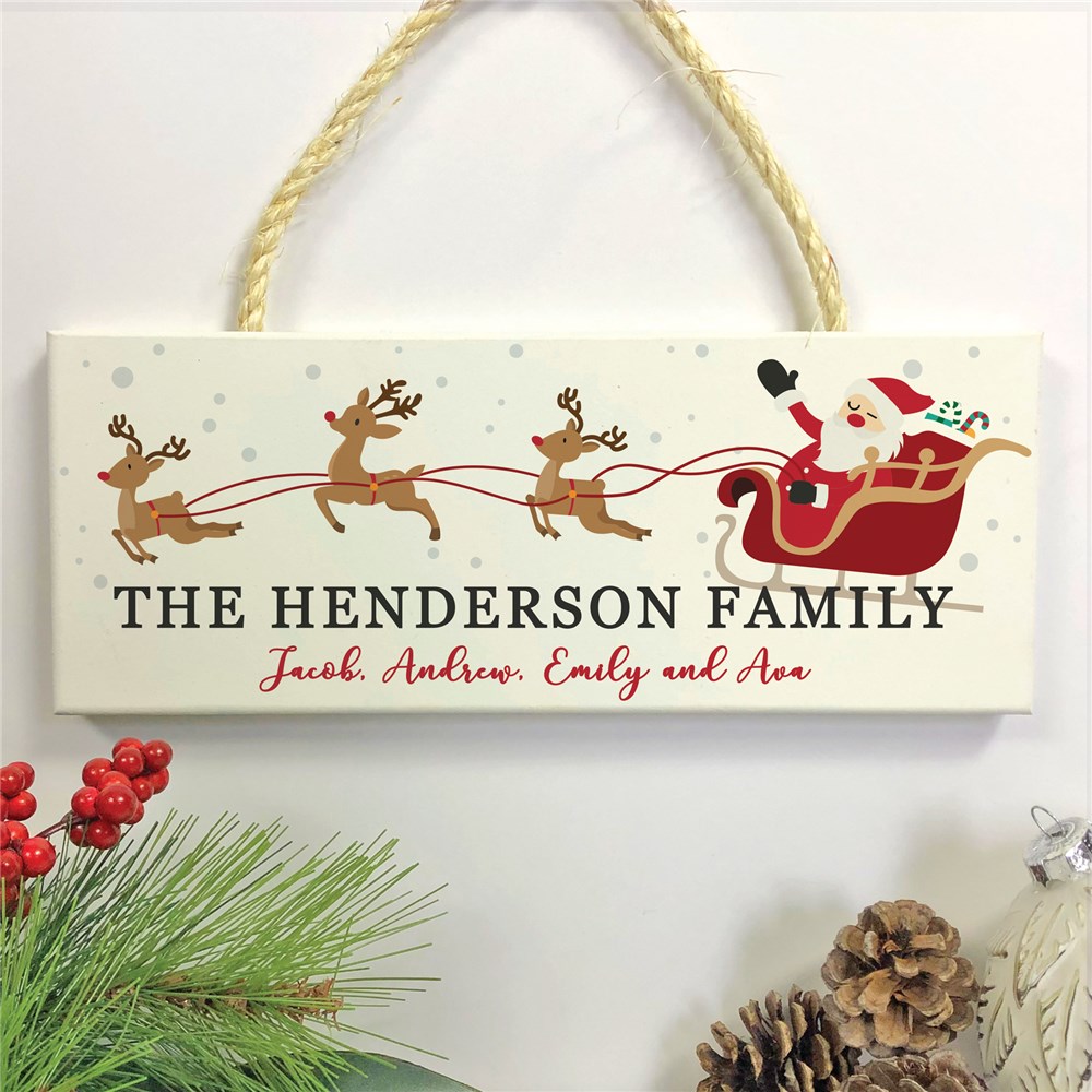 Personalized Santa's Sleigh Rope Hanging Sign GiftsForYouNow
