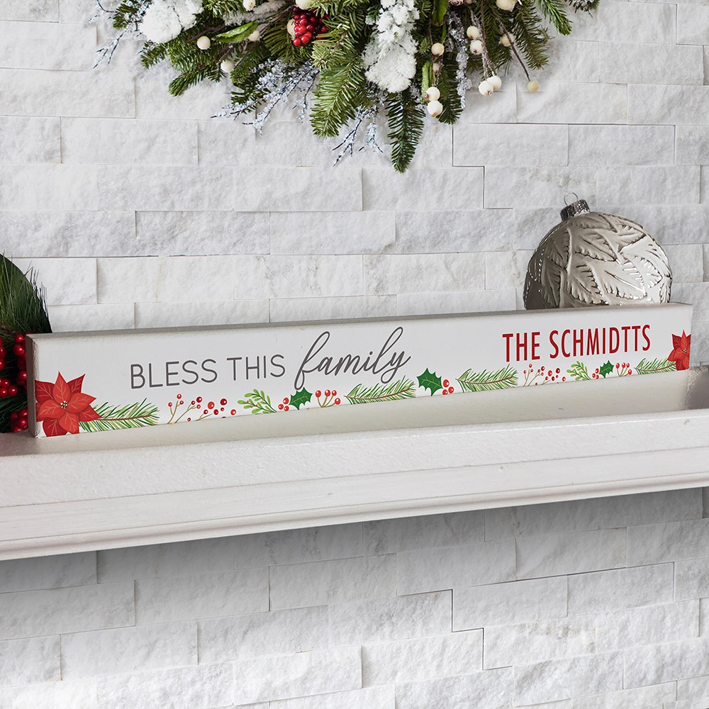 Personalized Christmas Wreath Decor | Bless This Family Decor