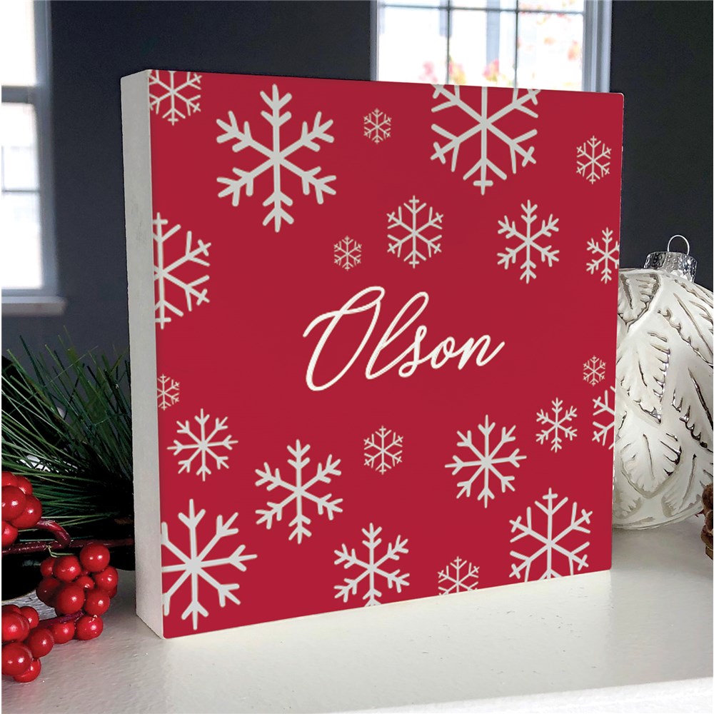 Personalized Holiday Decor | Tabletop Snowflake Christmas Sign
