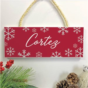 Personalized Holiday Hanging Sign | Personalized Snowflake Sign
