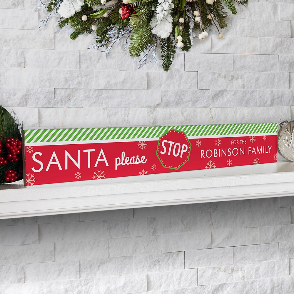 Personalized Holiday Decor | Santa Stop Here Decor