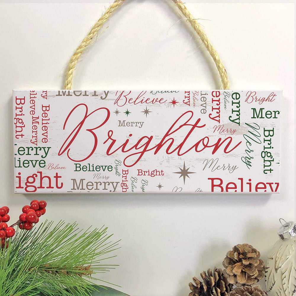 Personalized Holiday Star Word-Art Rope Hanging Sign UV1561412