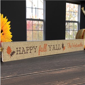 Personalized Fall Y'all Sign | Rustic Fall Decor