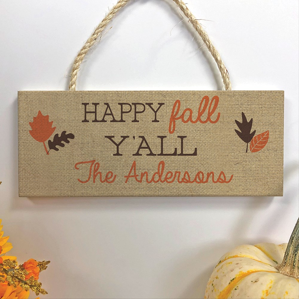 Personalized Autumnal Decor | Happy Fall Y'all Decorations