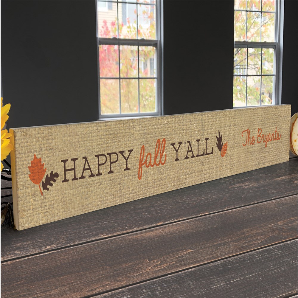 Personalized Fall Decor | Happy Fall Y'all Tabletop Sign