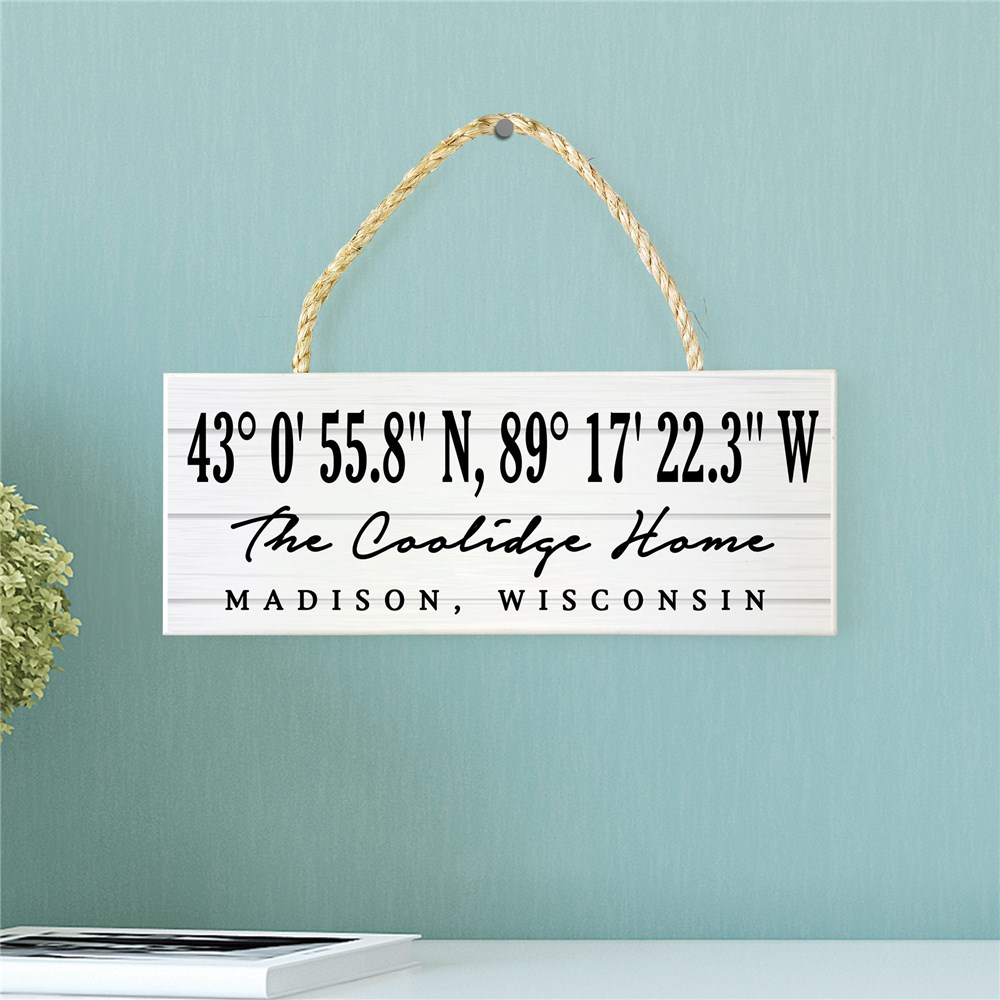 Personalized Rope Sign | Coordinates Home Sign