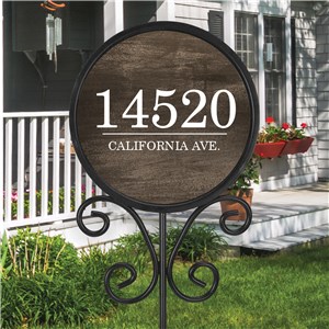 Personalized Faux Wood Texture Round Magnetic Sign Set UV157155